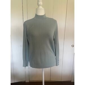Retrology Women's Size Large Long Sleeve Mock‎ Turtleneck Sweater Seafoam Green